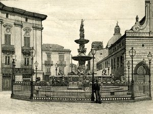 De Fontein van Orion, Piazza Duomo, Messina, Sicilië, Italië door Giovanni Angelo Montorsoli