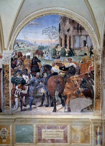 Hoe Benedictus de vernietiging van Monte Cassino voorspelt (detail) door Giovanni Antonio Bazzi Sodoma