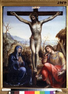 De kruisiging met de Maagd en Johannes de Doper door Giovanni Antonio Bazzi Sodoma