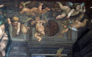 De Sala delle Nozze di Alessandro e Rossana detail van vliegende putti (detail)