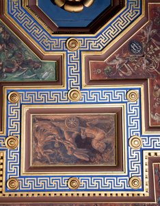 De Sala delle Nozze di Alessandro e Rossana detail van de plafonddecoratie (detail) door Giovanni Antonio Bazzi Sodoma