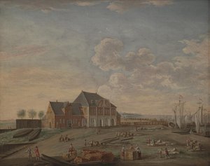 Het douanehuis van Kopenhagen door Giovanni Antonio Cesari