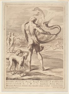 Naakte Man die een Schelp Blaast door Giovanni Antonio Faldoni after Parmigianino