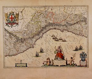 Kaart van de regio Ligurië, door Giovanni Antonio Magini