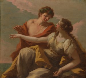 Bacchus en Ariadne, 1720s door Giovanni Antonio Pellegrini