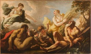 De vier elementen van het brouwen, 1717 door Giovanni Antonio Pellegrini