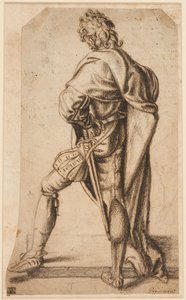 Een man die staat, gezien van achteren door Giovanni Antonio Pordenone