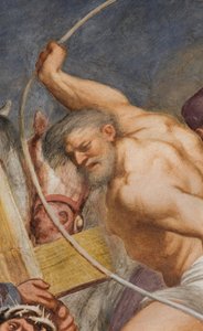 Centrale Beuk, Tweede Zuidelijke Span, Jezus valt onder het Kruis, Il Pordenone door Giovanni Antonio Pordenone