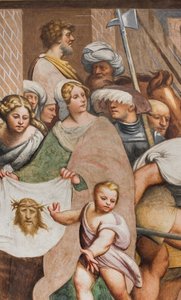 Middenbeuk, Tweede Zuidelijke Span, Jezus valt onder het Kruis, Il Pordenone door Giovanni Antonio Pordenone