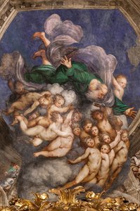 God als Schepper tussen Engelen, ca. 1529 (fresco) door Giovanni Antonio Pordenone