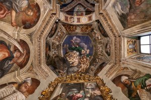 God als Schepper tussen Engelen, ca. 1529 door Giovanni Antonio Pordenone