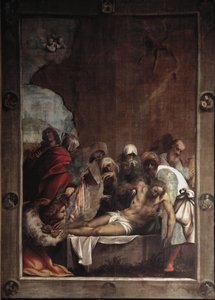 De nederlegging van Christus, schilderij door Giovanni Antonio de Sacchis genaamd il Pordenone, 1529-1530