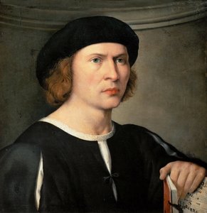 Portret van een muzikant door Giovanni Antonio Pordenone