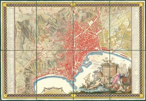 1790 kaart van Napels door Giovanni Antonio Rizzi-Zannoni