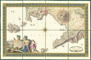 1794 kaart van de Golf van Napels door Giovanni Antonio Rizzi-Zannoni