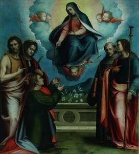 De Maagd van de Heilige Gordel met SS. Thomas, Johannes de Doper, Louis, Johannes Gualberto en Jozef