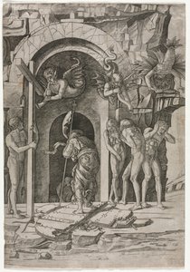Afdaling in het voorgeborchte, ca. 1490-1500 door Giovanni Antonio da Brescia