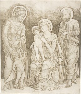De Heilige Familie met de Jonge Sint Jan door Giovanni Antonio da Brescia