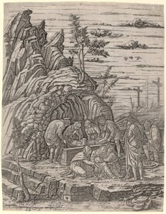 De Graflegging met Drie Vogels door Giovanni Antonio da Brescia, after Andrea Mantegna