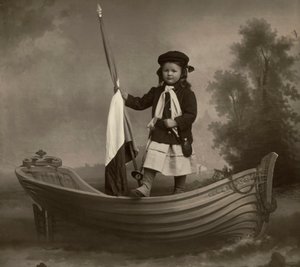 Portret van Lidia Mastracchio met vlag
