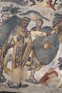 Romeinse kunst: detail van het mozaïek 