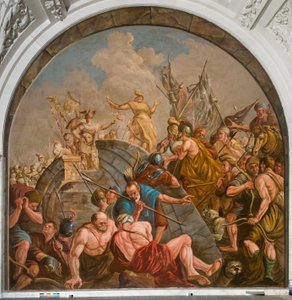De vredesonderhandelingen tussen Claudius Civilis en Quintus Petillius Cerialis door Giovanni Antonio de Groot