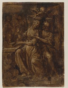 Heiligen Cecilia en Valerianus bij het orgel door Giovanni Baglione