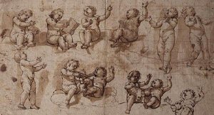 Studies van putti door Giovanni Baglione