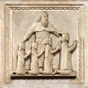 Vier schenkers en Sint Pieter door Giovanni Balduccio