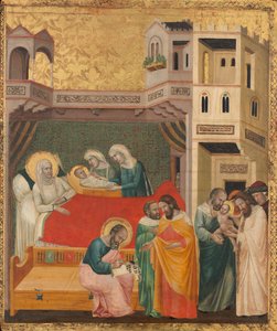 De Geboorte, Naamgeving en Besnijdenis van Sint Johannes de Doper, ca. 1335 door Giovanni Baronzio