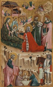 Geboorte en aanbidding der wijzen, 1325-50 door Giovanni Baronzio da Rimini