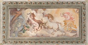 De wagen van de zon bestuurd door Apollo, Apollo Loggia, c.1560