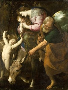 De Vlucht naar Egypte, c.1600-10 door Giovanni Battista  Crespi