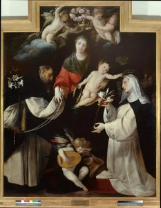 Madonna van de Rozenkrans door Giovanni Battista  Crespi