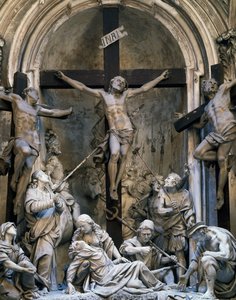 Passie, groep van sculpturen door Giovanni Battista Barberini (ca. 1625-1691), 1339-1345, Kerk van St. Augustinus, Cremona, Italië
