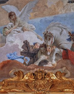 Clerici Paleis, de Galerij van Wandtapijten of de Tiepolo Hal: "De Quadriga van de Zon verlicht de wereld" (detail)
