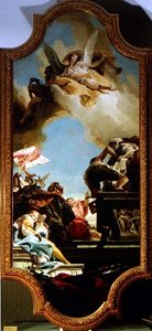 Oprichting van een standbeeld ter ere van de keizer door Giovanni Battista Tiepolo