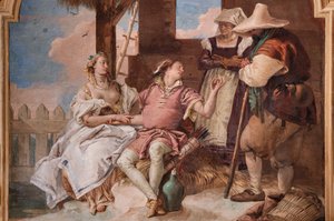 Angelica en Medoro in het huis van de herders door Giovanni Battista Tiepolo