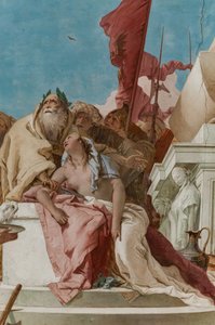 Palazzina (Klein Gebouw), de entreehal: "Het Offer van Iphigenia" (detail) door Giovanni Battista Tiepolo