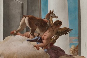 Palazzina (klein gebouw), de entreehal: "Het offer van Iphigenia" (detail) door Giovanni Battista Tiepolo