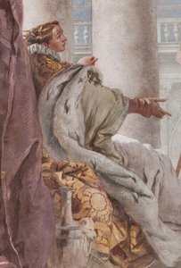 Palazzina (Klein Gebouw), de derde kamer of kamer van de Aeneis: "Aeneas introduceert Eros aan Didone in de gedaante van Ascanius" (detail) door Giovanni Battista Tiepolo