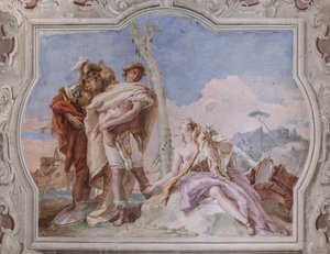Palazzina: uitzicht op de vierde kamer of van Torquato Tasso, met fresco