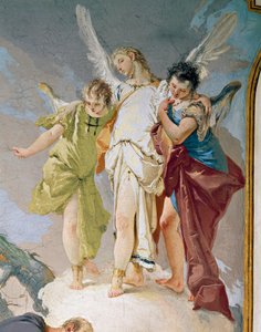 Abraham en engelen (detail) door Giovanni Battista Tiepolo