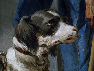 Hond Argo, detail uit fresco door Giovanni Battista Tiepolo (1696-1770)