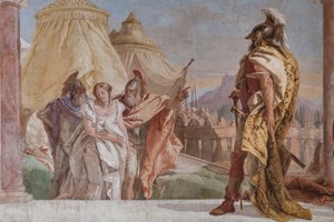 Eurybates en Talthybius leiden Briseis naar Agamemnon (detail)