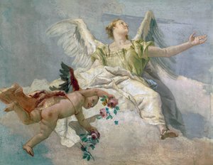 Glorie van de Engelen (detail) door Giovanni Battista Tiepolo
