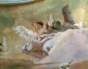 Glorie van Engelen, door Giovanni Battista Tiepolo, fresco, Detail, Oratorium van Zuiverheid, Udine