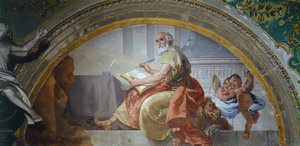Italië, Bergamo, Colleoni Kapel, Sint Marcus Evangelist door Giovanni Battista Tiepolo