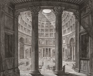 Interieur van het Pantheon, Rome, Italië. Piranesi.