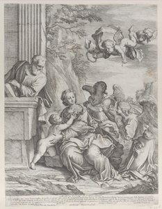 De Heilige Familie met Engelen rechts en boven, 1652 door Giovanni Battista Beinaschi
